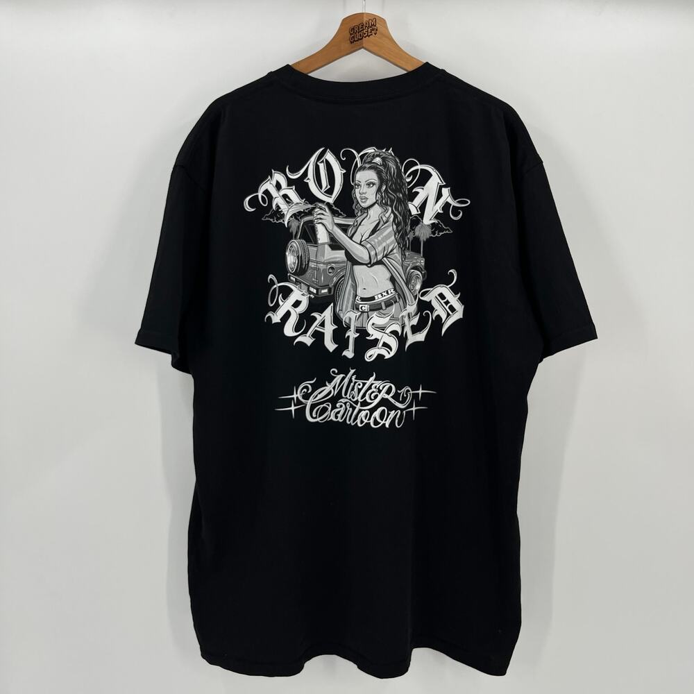 Born x Raised BXR Mister Cartoon Homegirl Rocker Tee in Black XXL